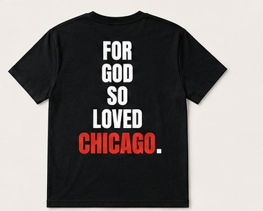 John 3:16 black Christian T-shirt back design
