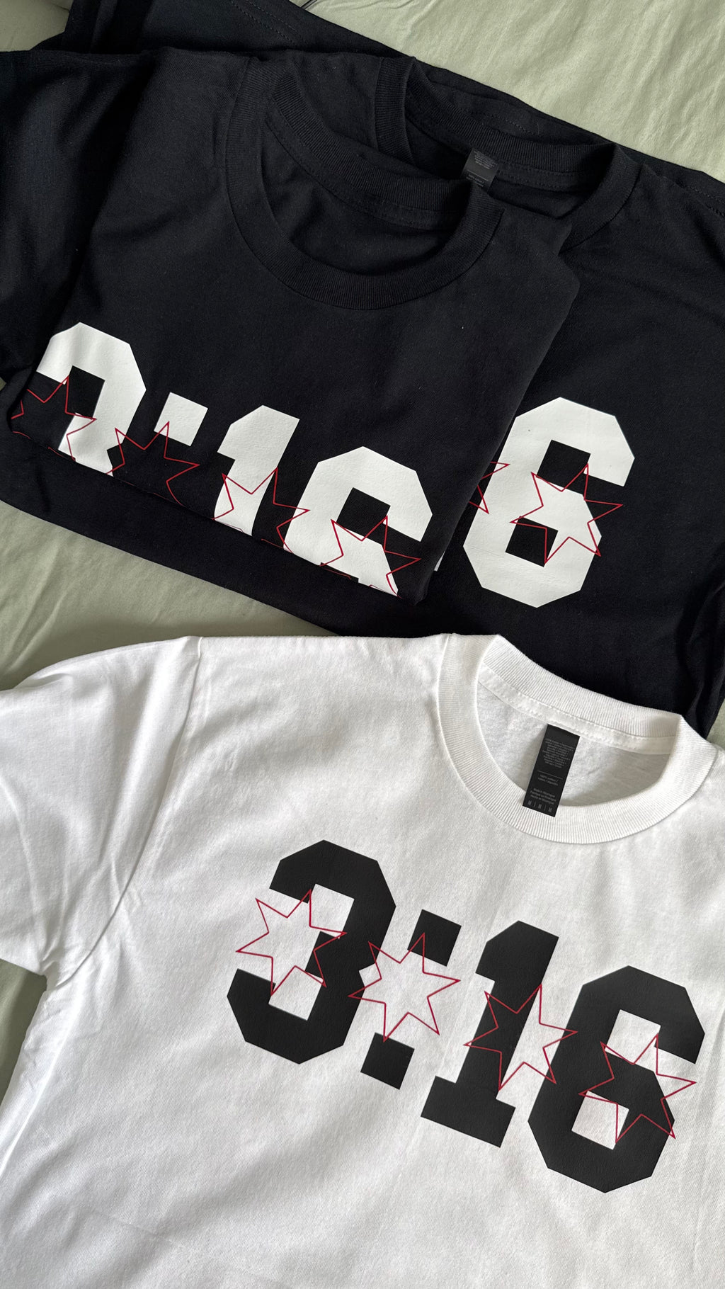 Black and white John 3:16 Christian T-shirts