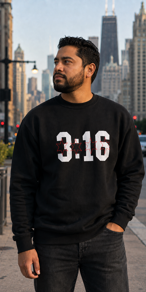 John 3:16 Christian crewneck sweatshirt, product view