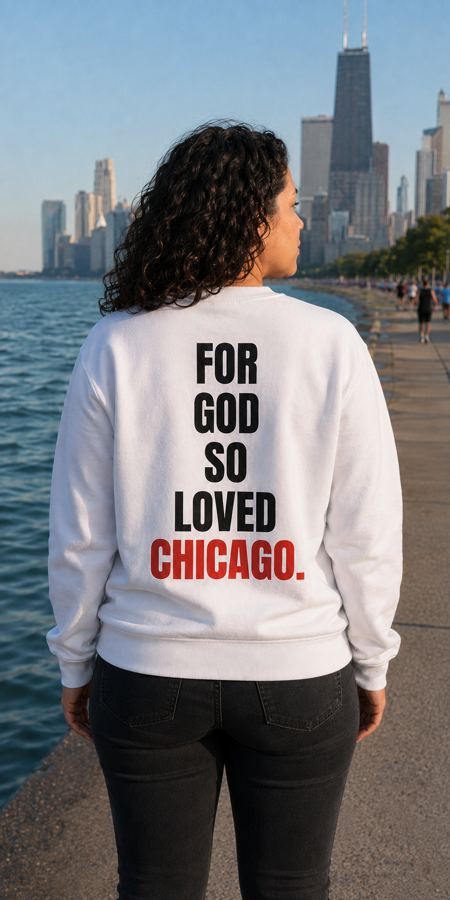 John 3:16 Christian crewneck sweatshirt, alternate product detail